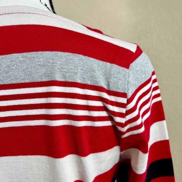 Talbots  Red long sleeve Tee  Aerial Stripe  knit top size Mp academia business - Picture 10 of 14